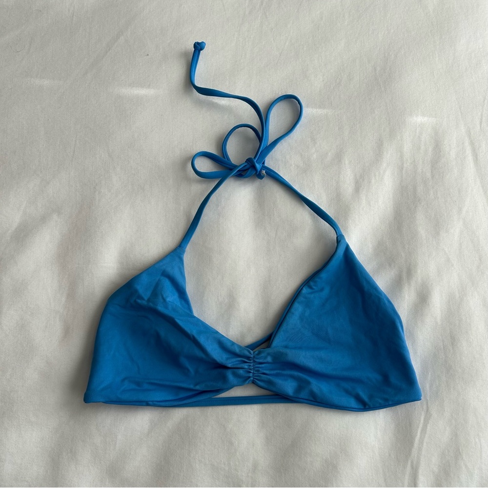 Blue Halter Bikini Top